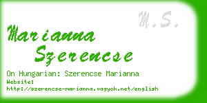 marianna szerencse business card